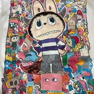 NWT Uniqlo women White Pop Mart Lububu 'The Monsterland' T-Shirt XL